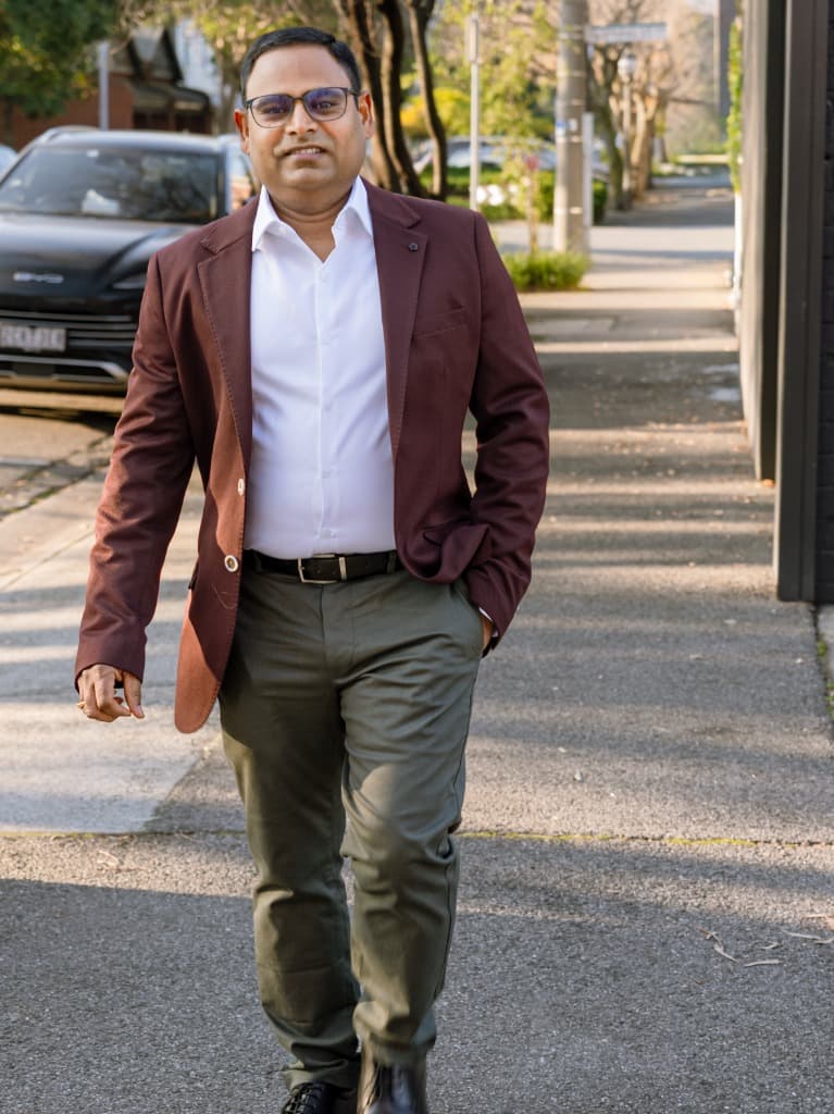 Upendra Gundapaneni inspecting Melbourne properties